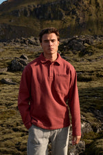 Vintage Washed Pocket Polo - Red