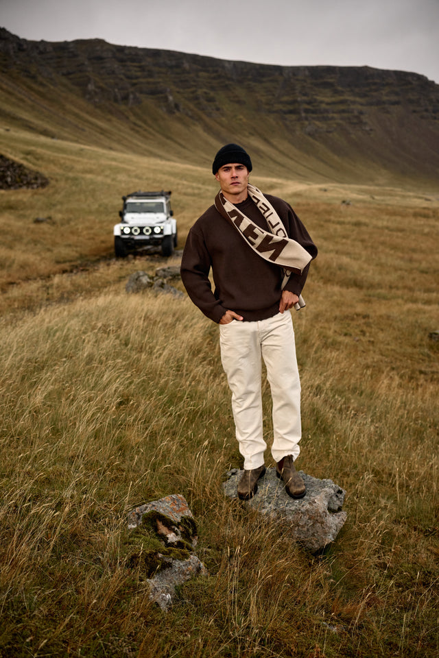Raw Edge Knit - Brown