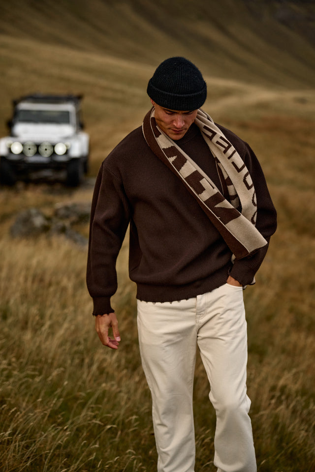 Raw Edge Knit - Brown