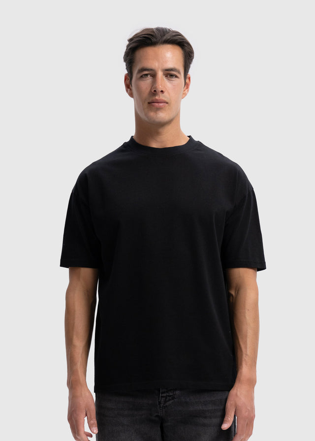 Schweres, übergroßes Premium-T-Shirt – Schwarz