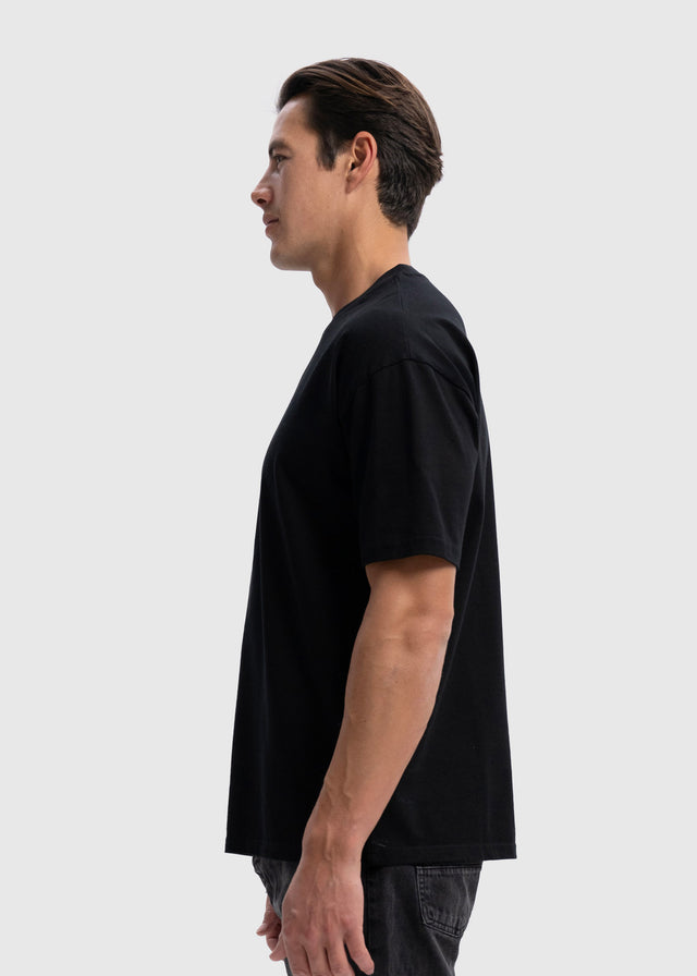 Schweres, übergroßes Premium-T-Shirt – Schwarz