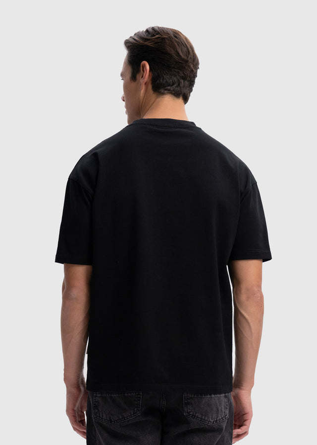 Schweres, übergroßes Premium-T-Shirt – Schwarz