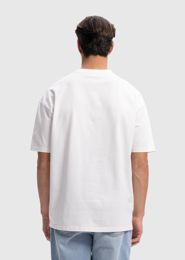 Schweres, übergroßes Premium-T-Shirt – Weiß