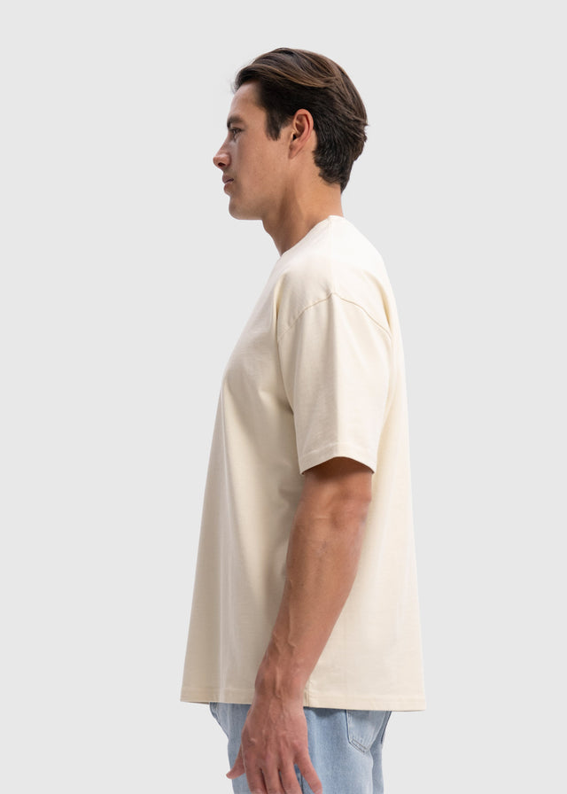 Schweres, übergroßes Premium-T-Shirt – Sand