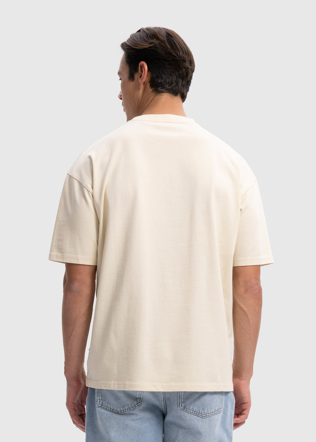Schweres, übergroßes Premium-T-Shirt – Sand