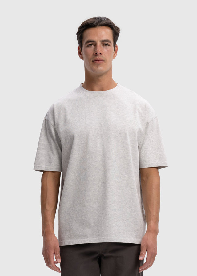 T-shirt épais et surdimensionné de qualité supérieure – Gris chiné