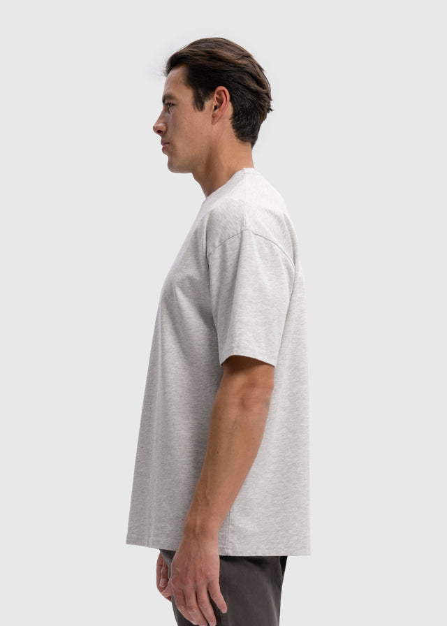 T-shirt épais et surdimensionné de qualité supérieure – Gris chiné