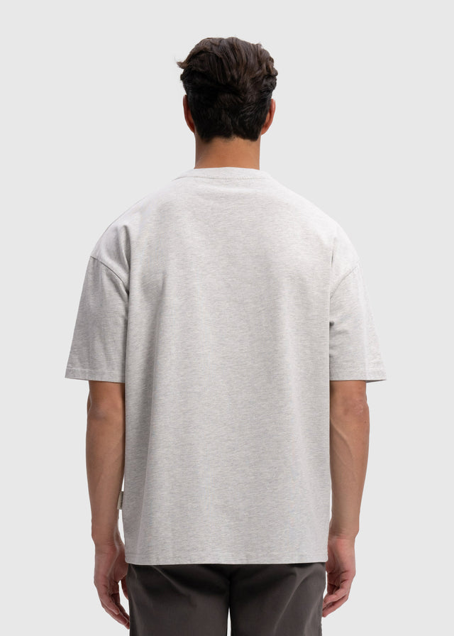T-shirt épais et surdimensionné de qualité supérieure – Gris chiné