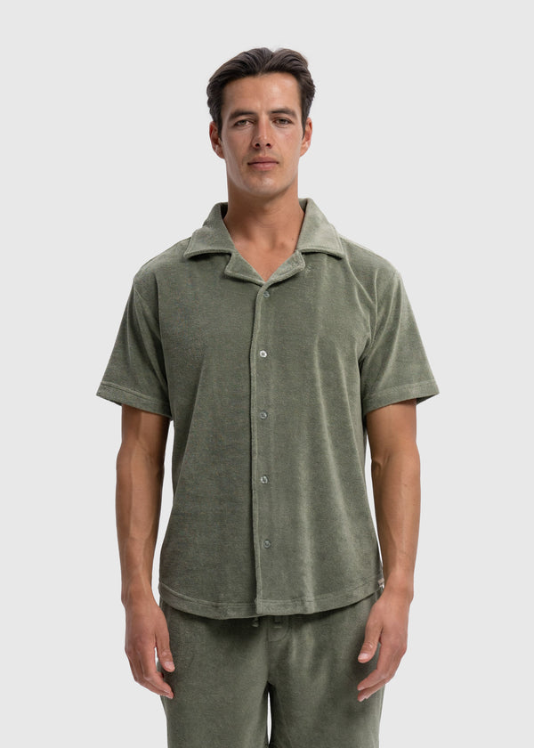 Toweling Shirt - Slate Green