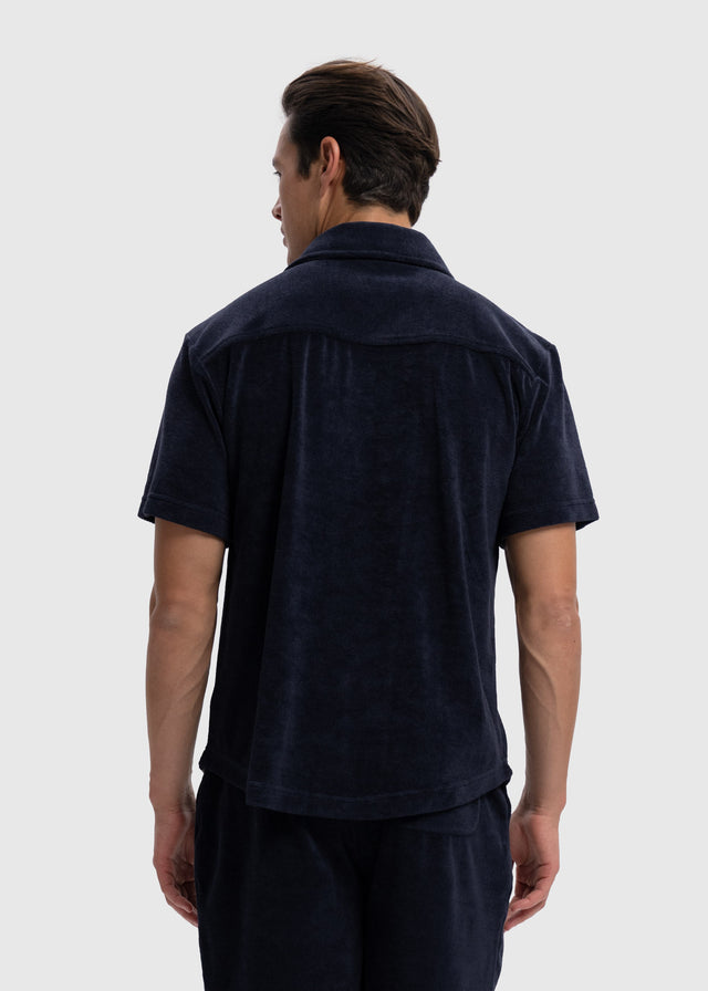Frotteehemd – Marineblau