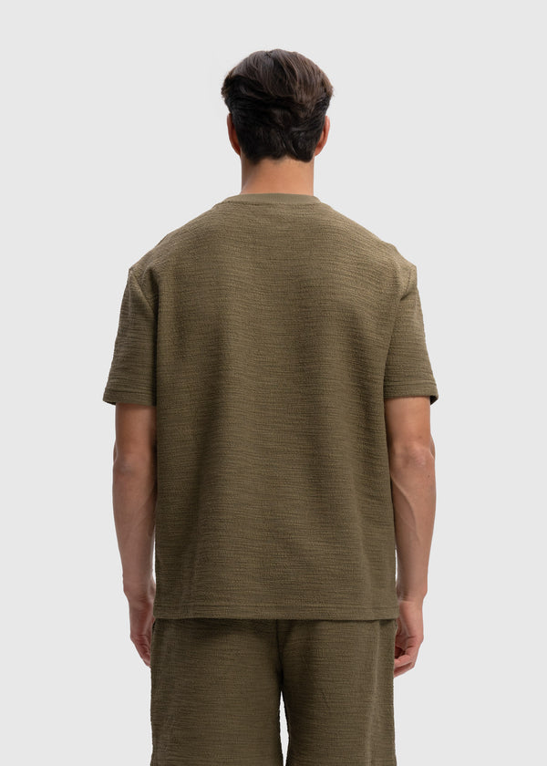 Boucle Tee -  Olive Green