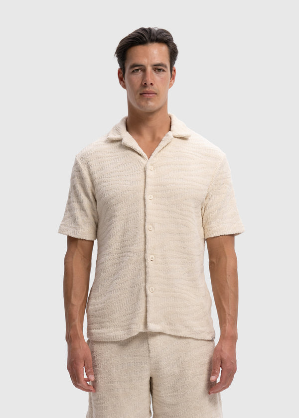 Terry Jacquard Shirt - Sand Light
