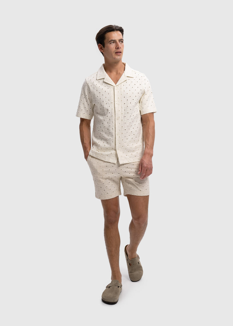 Gehäkeltes Sunrise-Shirt – Weißer Sand