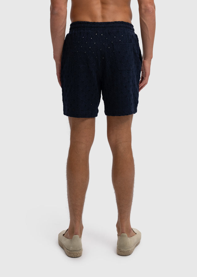 Crochet Sunrise Short - Navy Blue