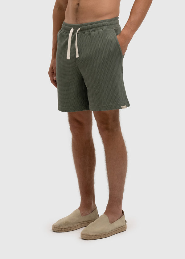 Waffle Short- Dark Sage Green