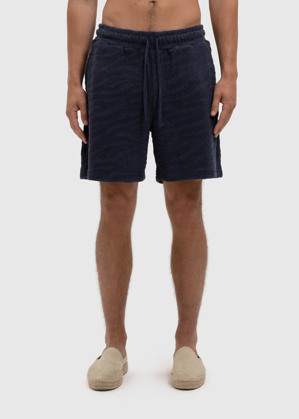Terry Jacquard Short - Navy Blue