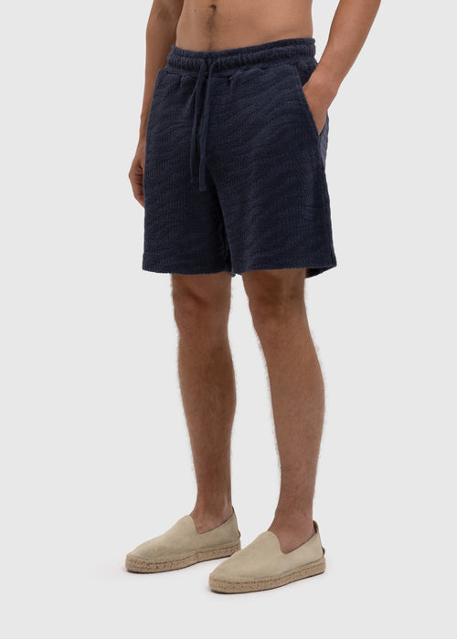 Terry Jacquard Short - Navy Blue