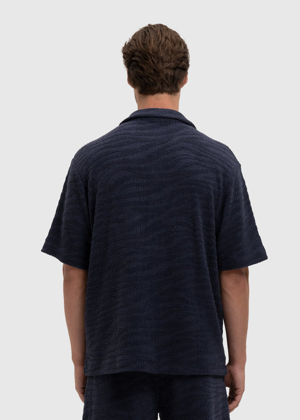 Terry Jacquard Shirt - Navy