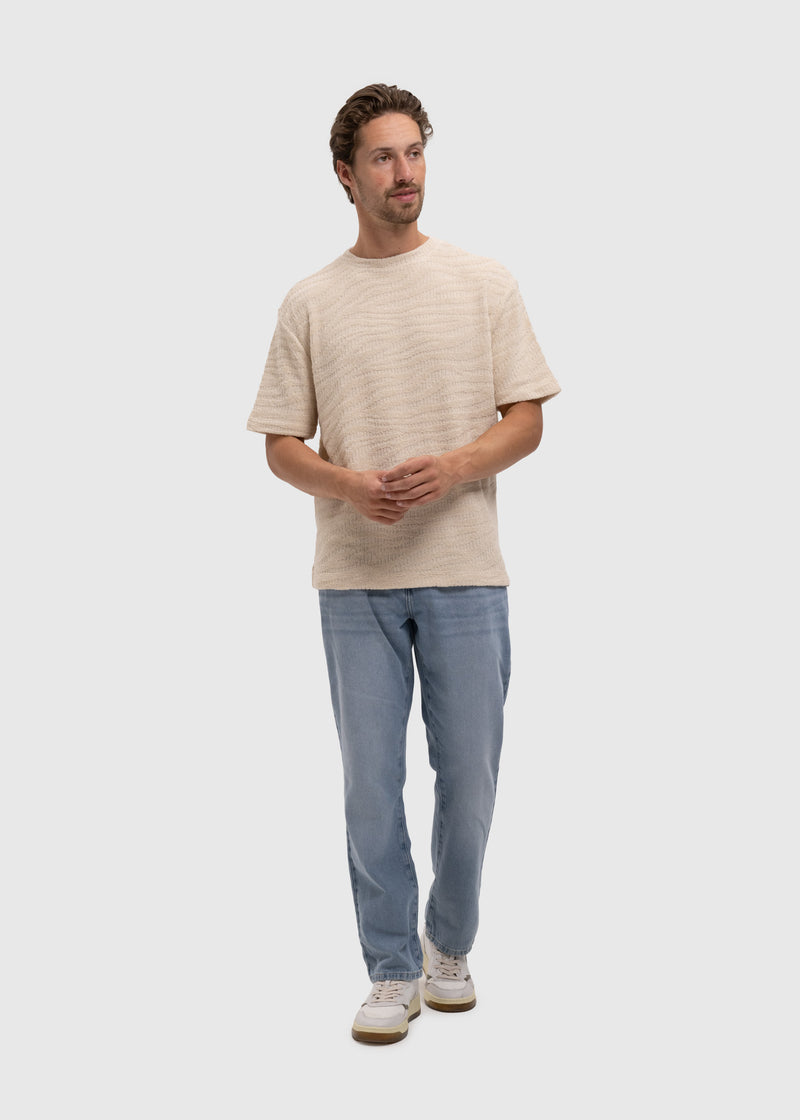 Terry Jacquard Tee - Sand