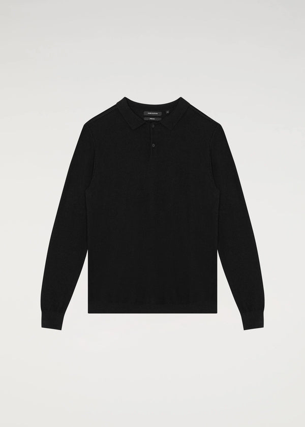 Premium Bouclé Polo - Black