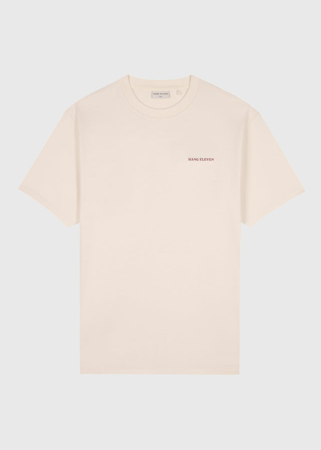T-shirt avec police de caractères - Sable blanc