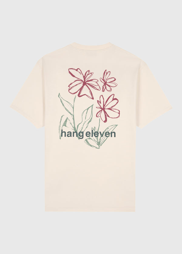 Outline Flower Tee - White Sand