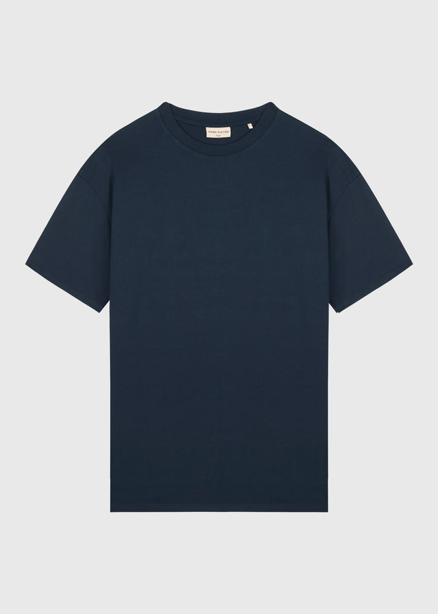 Schweres, übergroßes Premium-T-Shirt – Marineblau