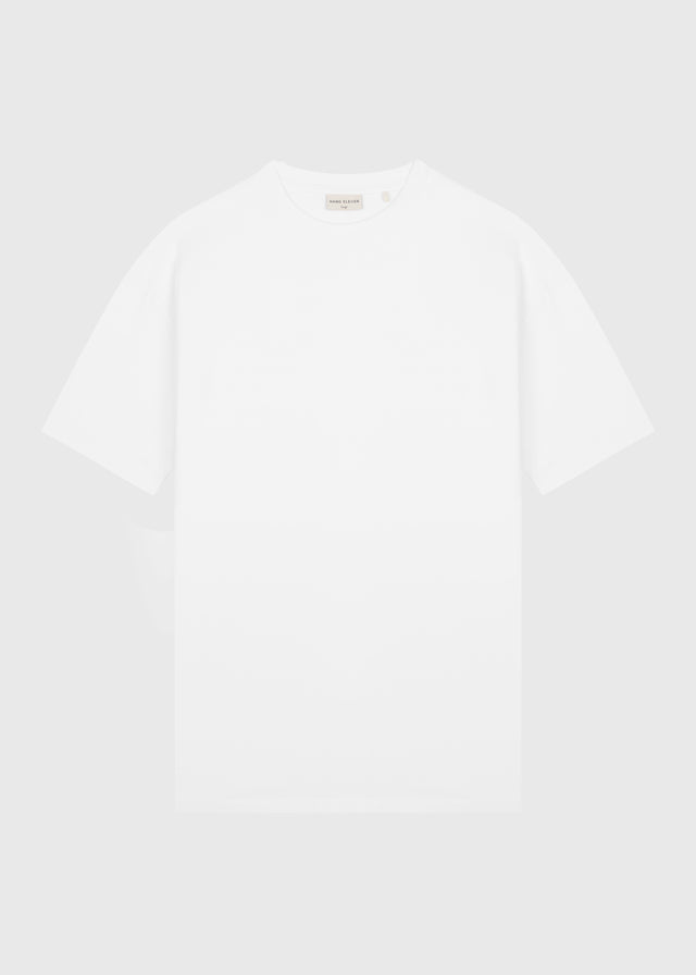 Schweres, übergroßes Premium-T-Shirt – Weiß