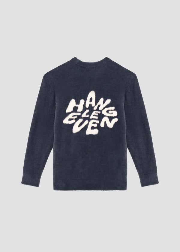 Hairy Logo Knit - Navy Blue