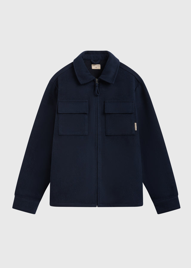 Veste zippée à chevrons - Bleu marine