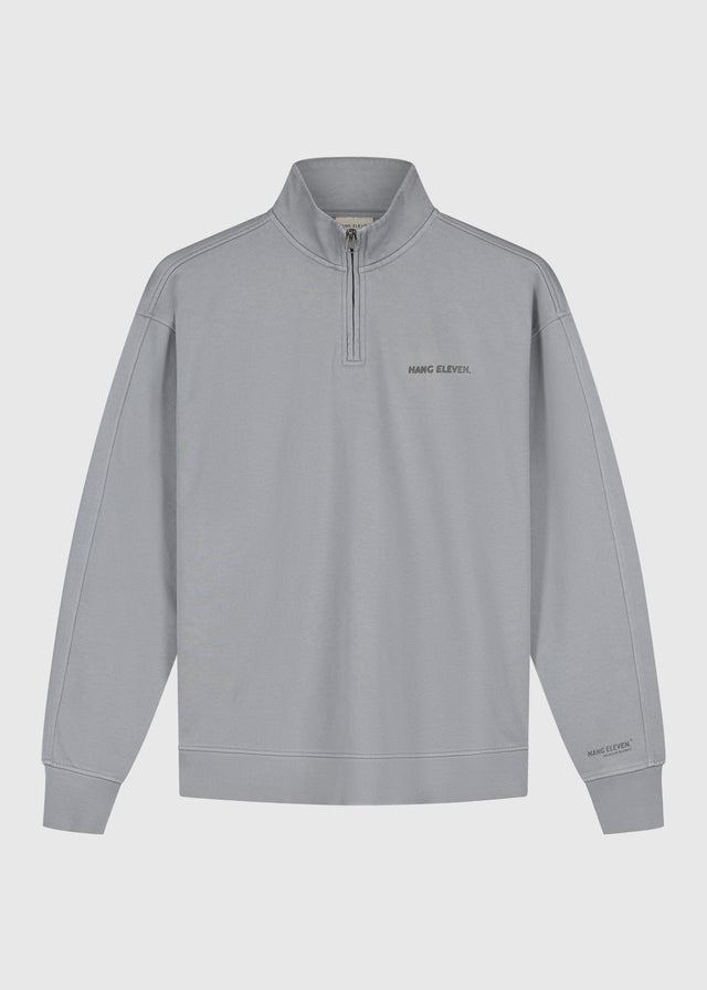Pull demi-zip Premium Blanks - Gris délavé
