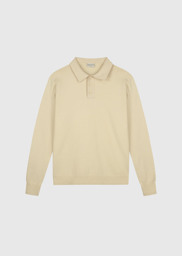 Knitted Polo Longsleeve - Sand