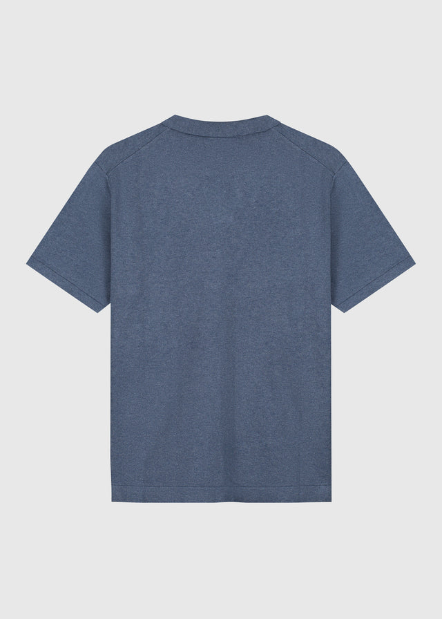 Knitted Polo - Blue Melange