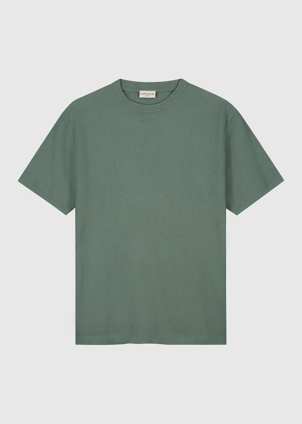 Waffle Knitted Tee - Sage Green