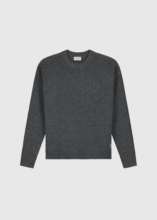 Heavy Knit Crewneck - Stone Grey Melange