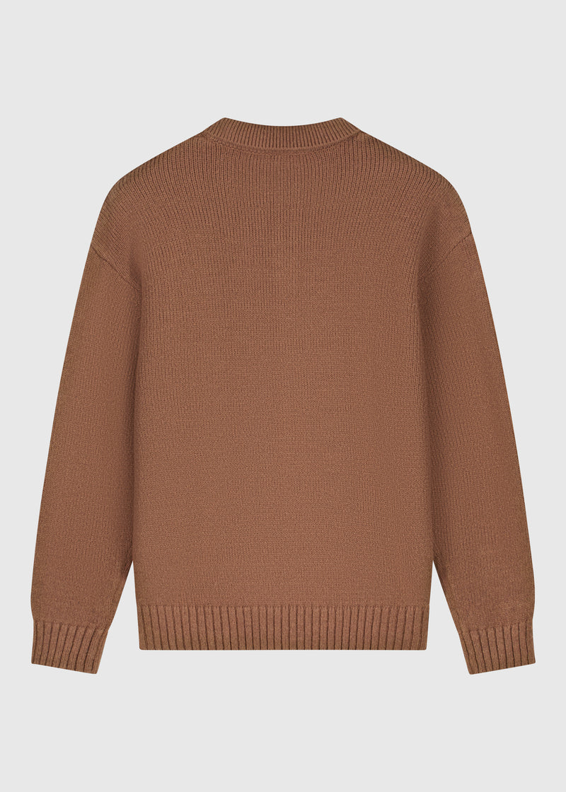 Heavy Knit Polo - Chocolate