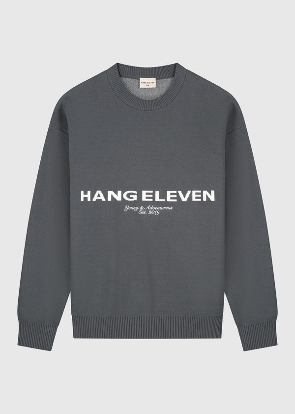 Heavy Logo Knit Crewneck - Anthracite