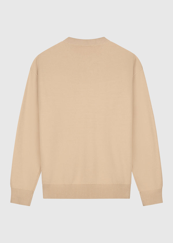 Heavy Logo Knit Crewneck - Sand