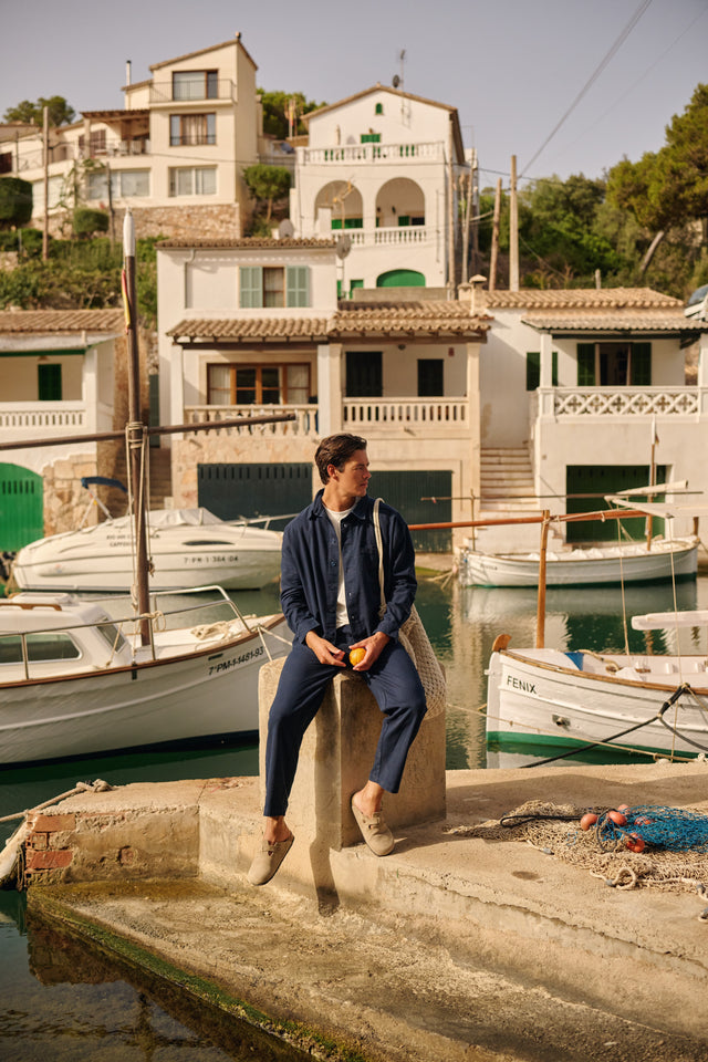 Pantalon à chevrons - Bleu marine