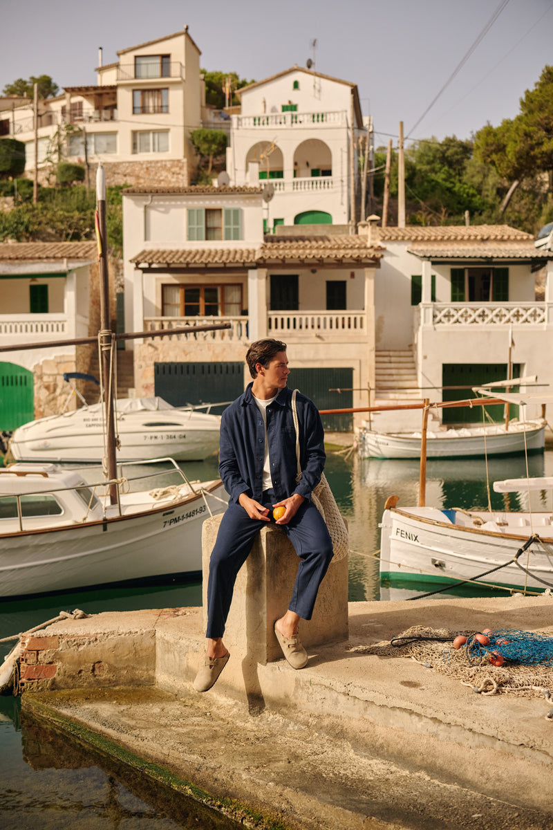 Pantalon à chevrons - Bleu marine