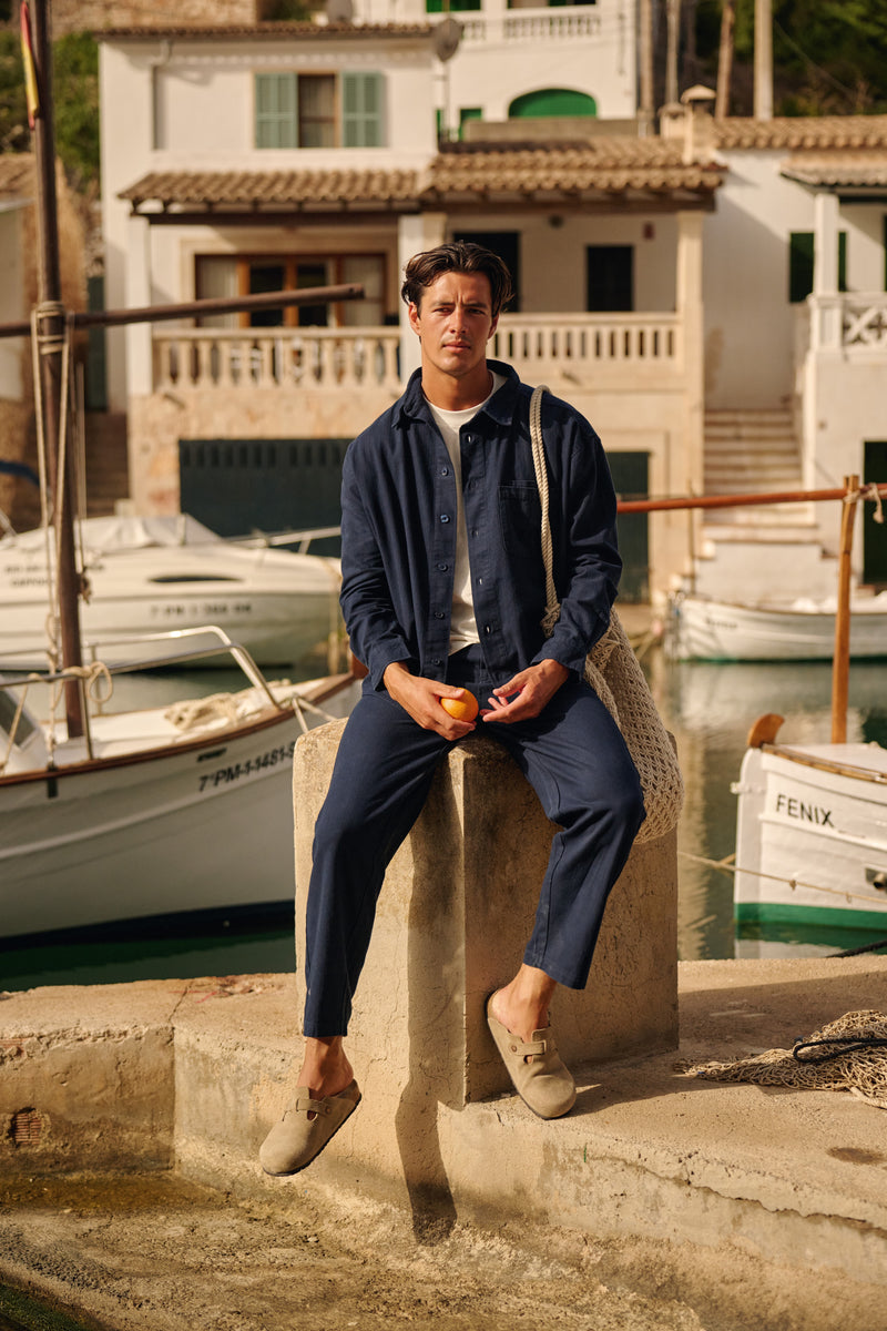 Pantalon à chevrons - Bleu marine