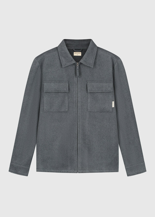Herringbone Zip Overshirt - Antra Melange