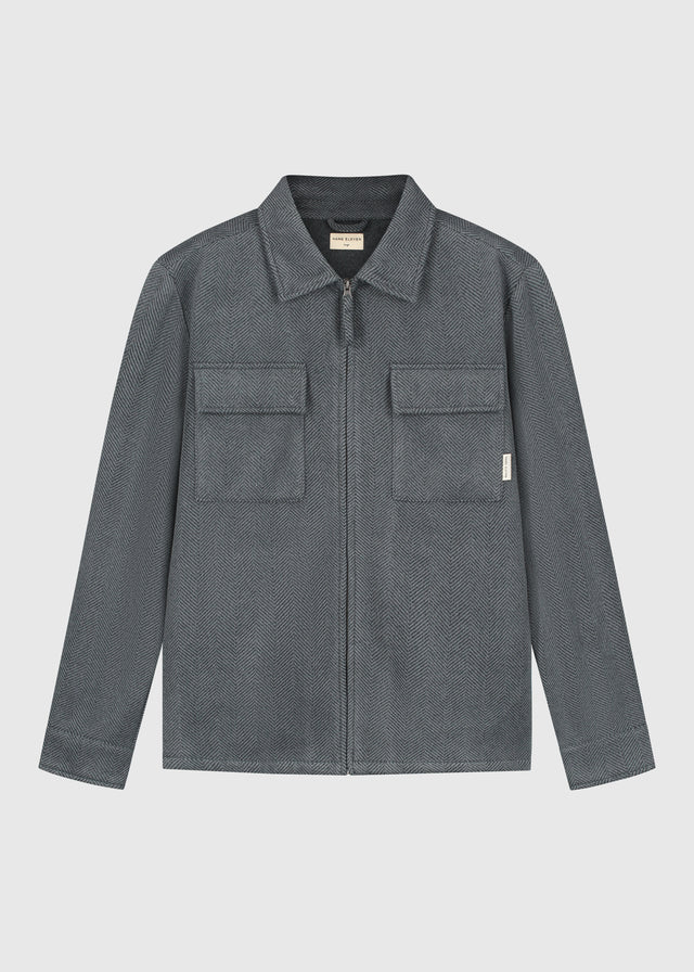 Herringbone Zip Jacket - Antra Melange