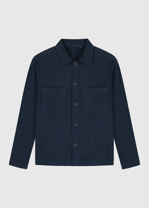 Jacquard Overshirt - Navy Blue