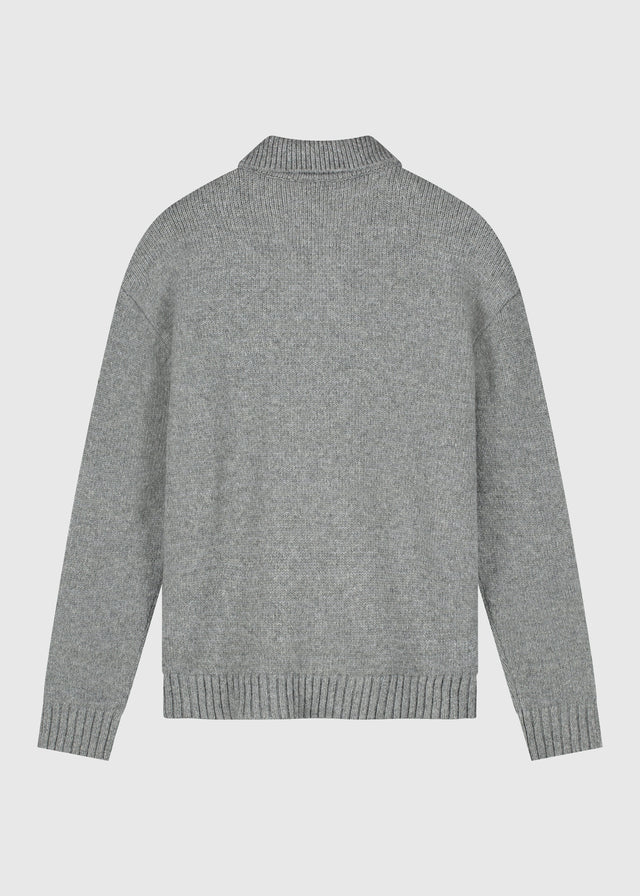 Schweres Strickpolo – Dunkelgrau