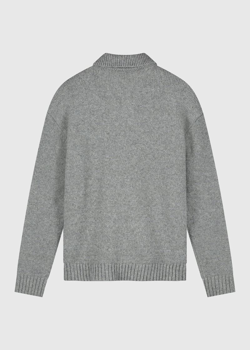 Heavy Knit Polo - Dark Grey