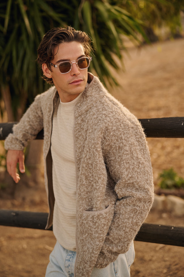 Soft zip jacket - Taupe