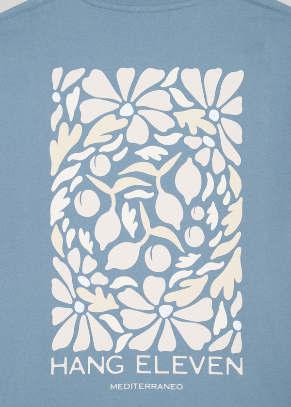 Organic Flower Tee - Dusty Blue