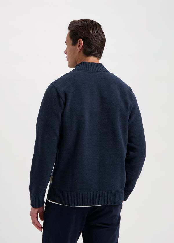 Clean Half Zip Knit - Navy Blue