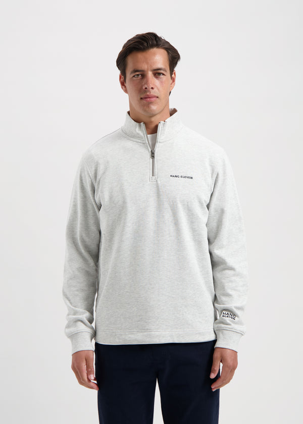 Half Zip Sweater - Hellgrau